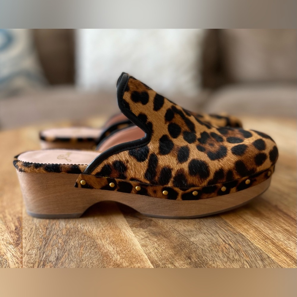 J. Crew Leopard Calf Hair Clog Size 5.5 New w/ out Box